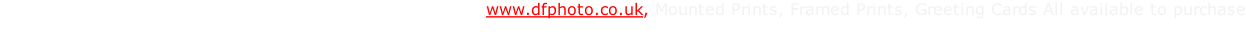 I also photograph landscapes and you can see my work at www.dfphoto.co.uk, Mounted Prints, Framed Prints, Greeting Cards All available to purchase  Prints available for business premises as well as home